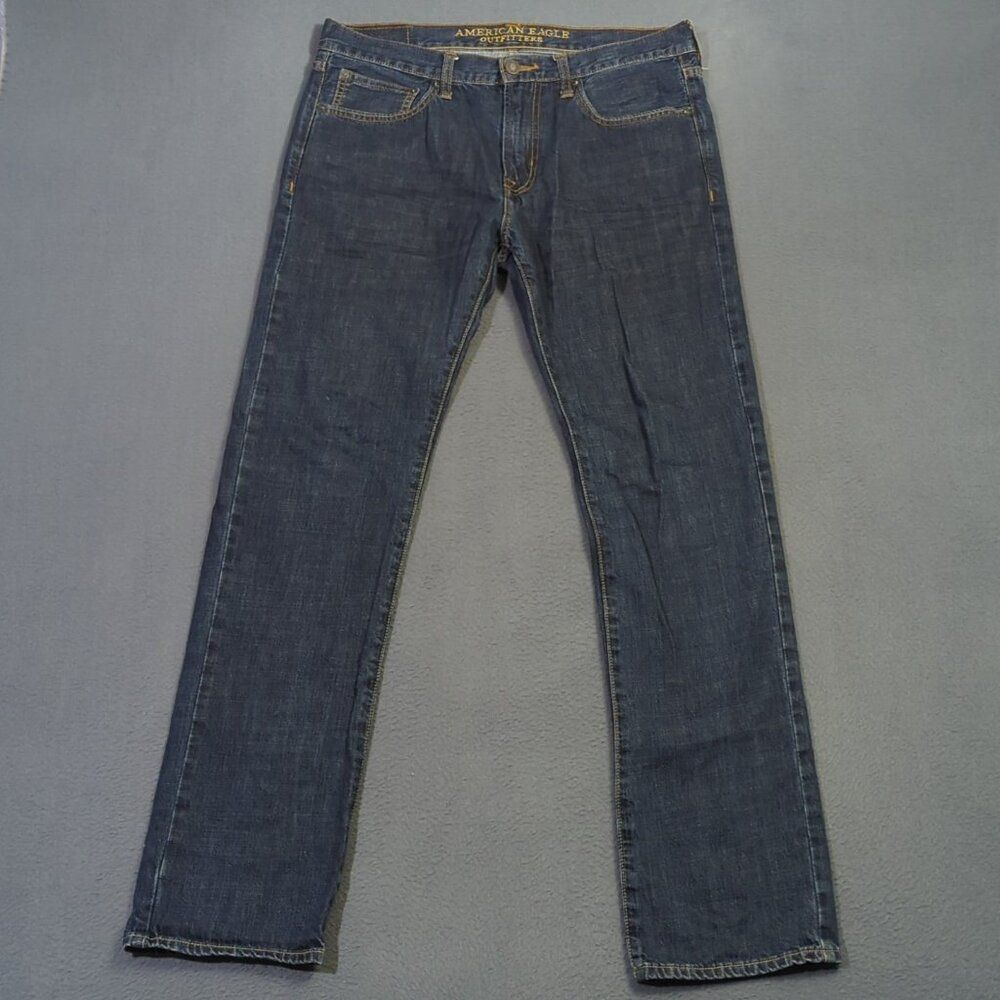 American Eagle Jeans Men's 32x34 Fits 35x33 Blue Original Straight Denim
